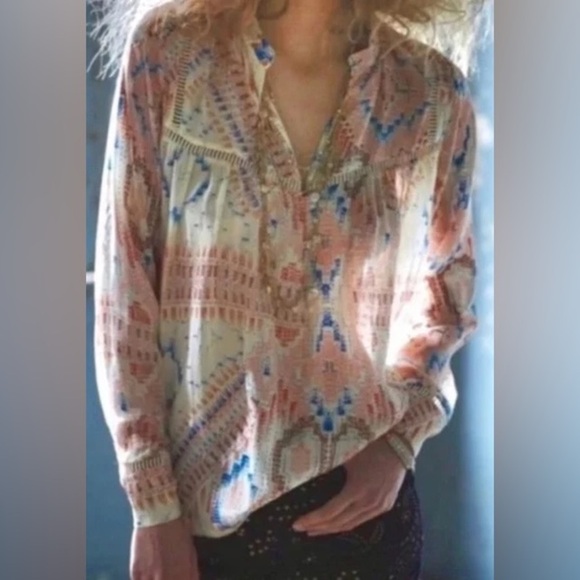 Dolan Anthropologie | Mesilla Peasant Blouse Popover Aztec Southwestern Small - Picture 2 of 8